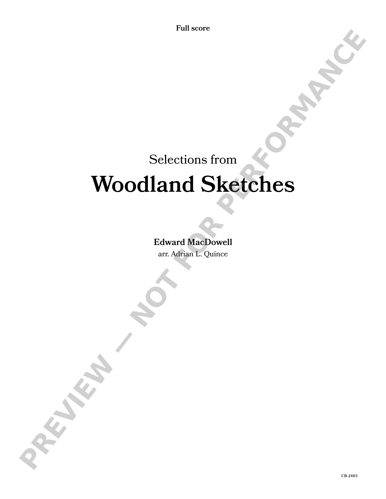 Selections from Woodland Sketches preview score — click to read