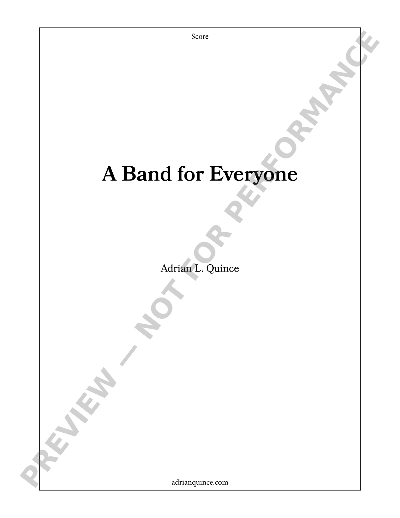 A Band for Everyone preview score — click to read